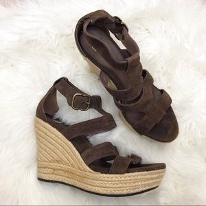 UGG Brown Espadrille Wedges